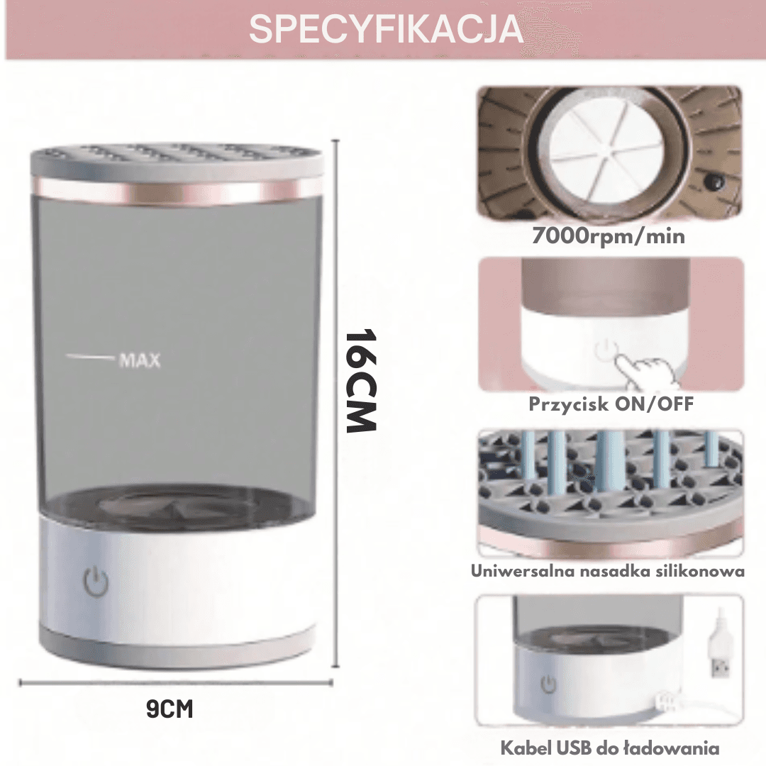 "LuxeSpin" - Elektryczna Maszynka Do Czyszczenia Pędzli