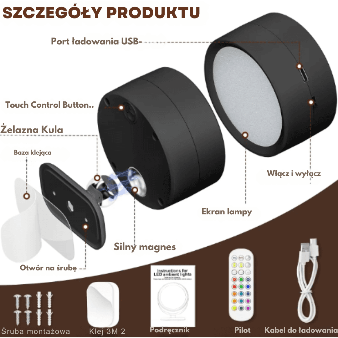 "NightSphere" - Bezprzewodowe Naścienne Lampy LED